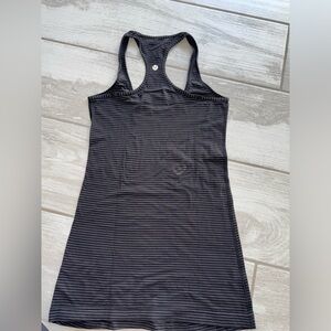 Lululemon Swiftly Tech Women’s Black and Dark Grey Striped Racerback Tank Top